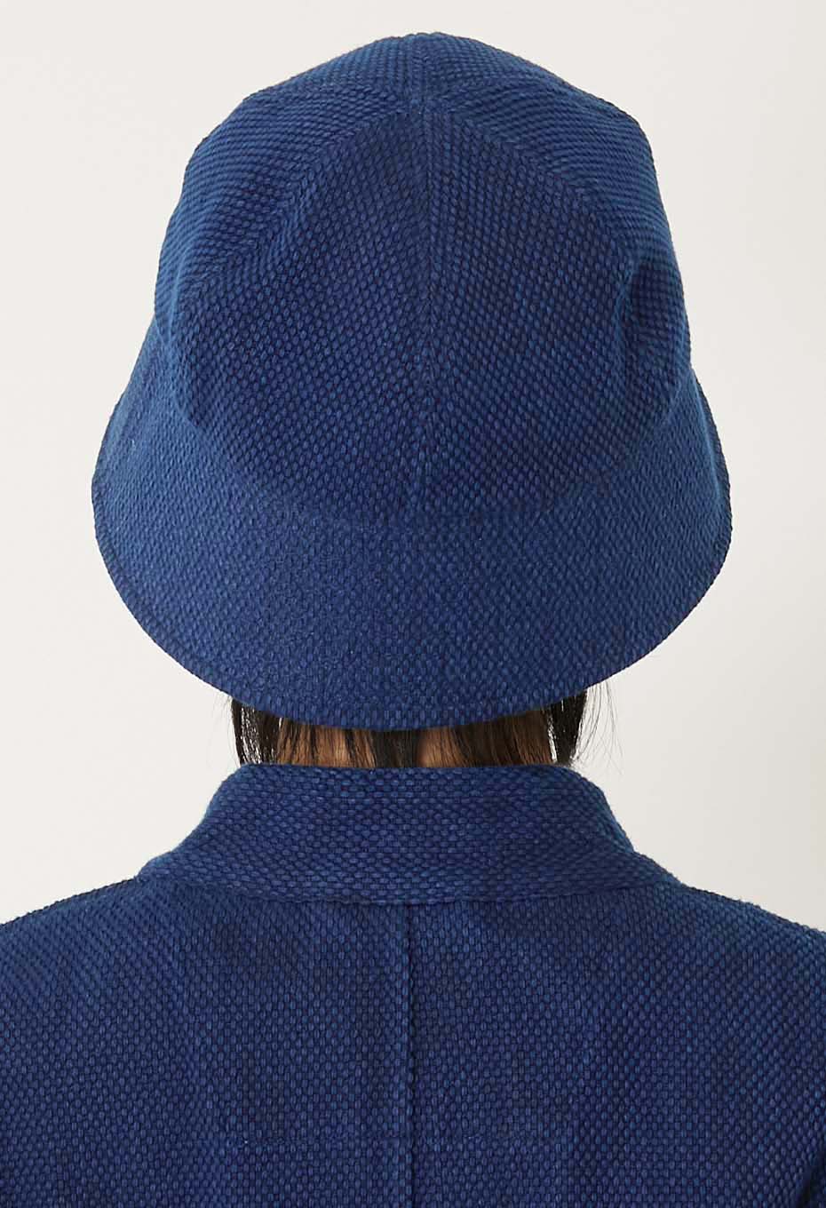 Woven Pure Indigo Light Sashiko Hat - INDIGO