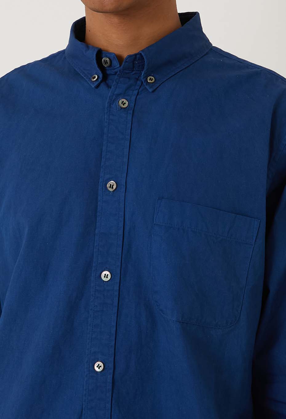 ファインオックス ホンアイ ボタンダウン ロングスリーブシャツ - INDIGO