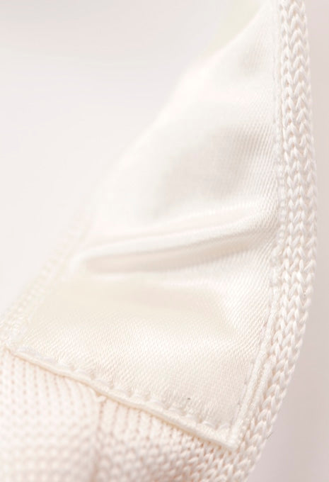 Hinomaru silk knit tie - WHITE