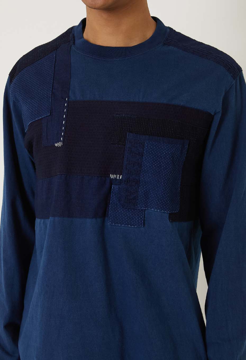 Indigo Tezome Nenrin Long Sleeve T-shirt - INDIGO