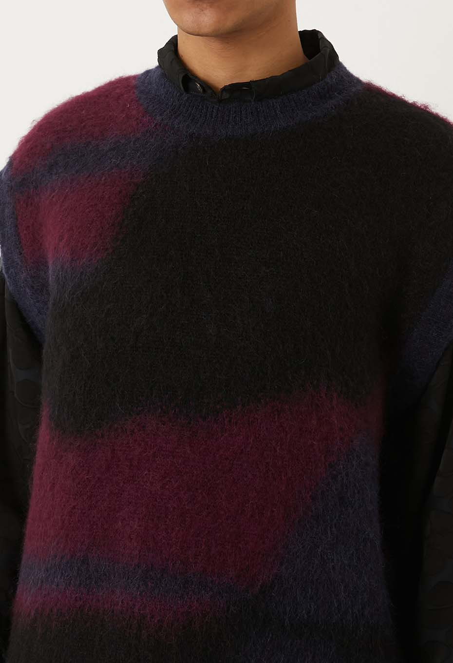 シャギーグラデーション ニットベスト - DARK NAVY