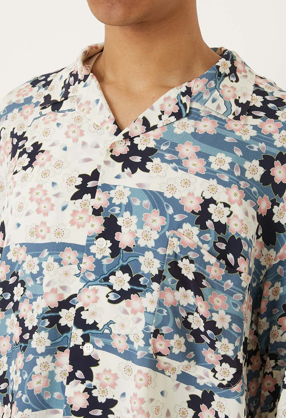 Sakura Nagare short sleeve shirt - WHITE