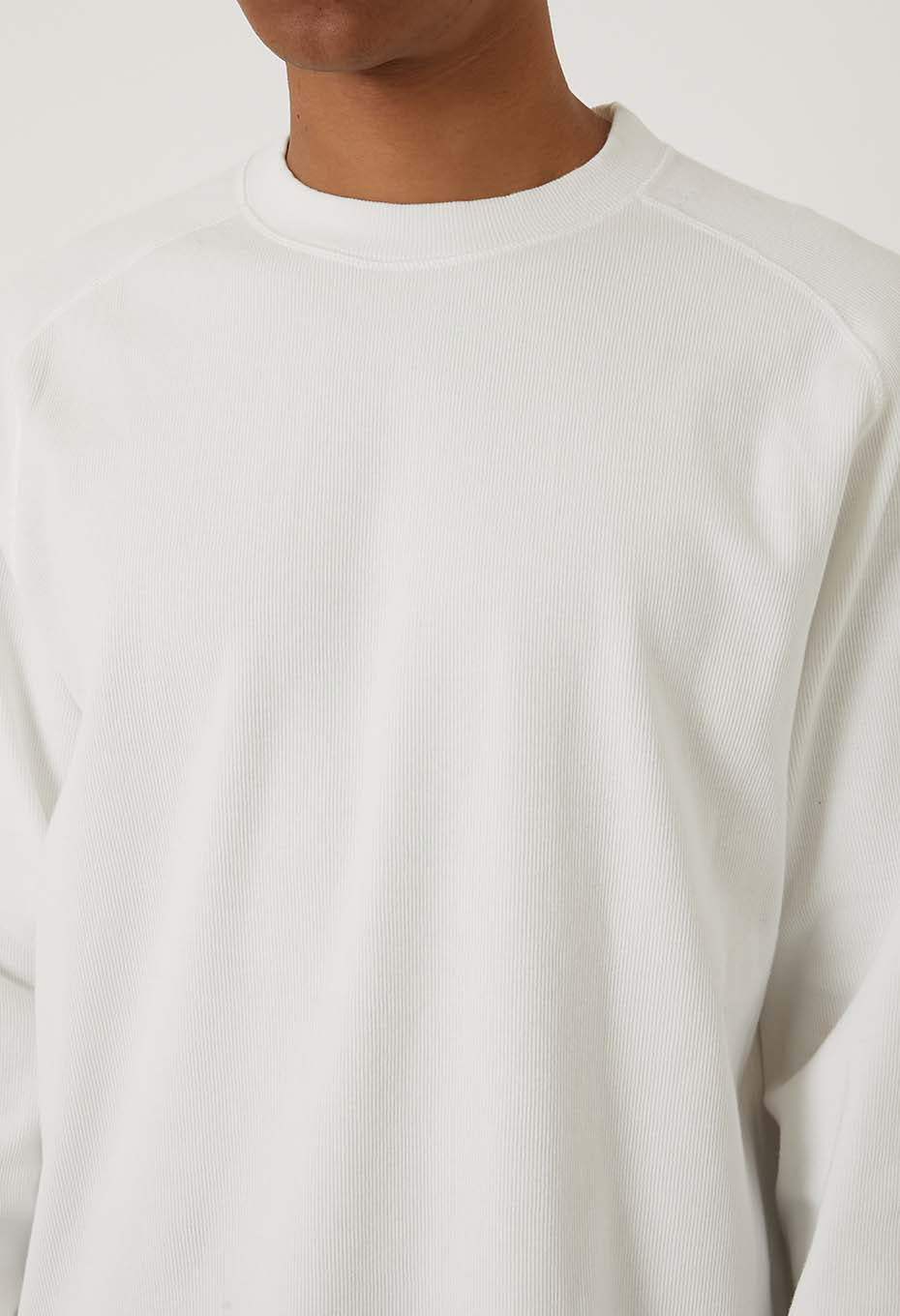 ムライトテレコ ニードルステッチ ロングスリーブＴシャツ ユニセックス - NATURAL