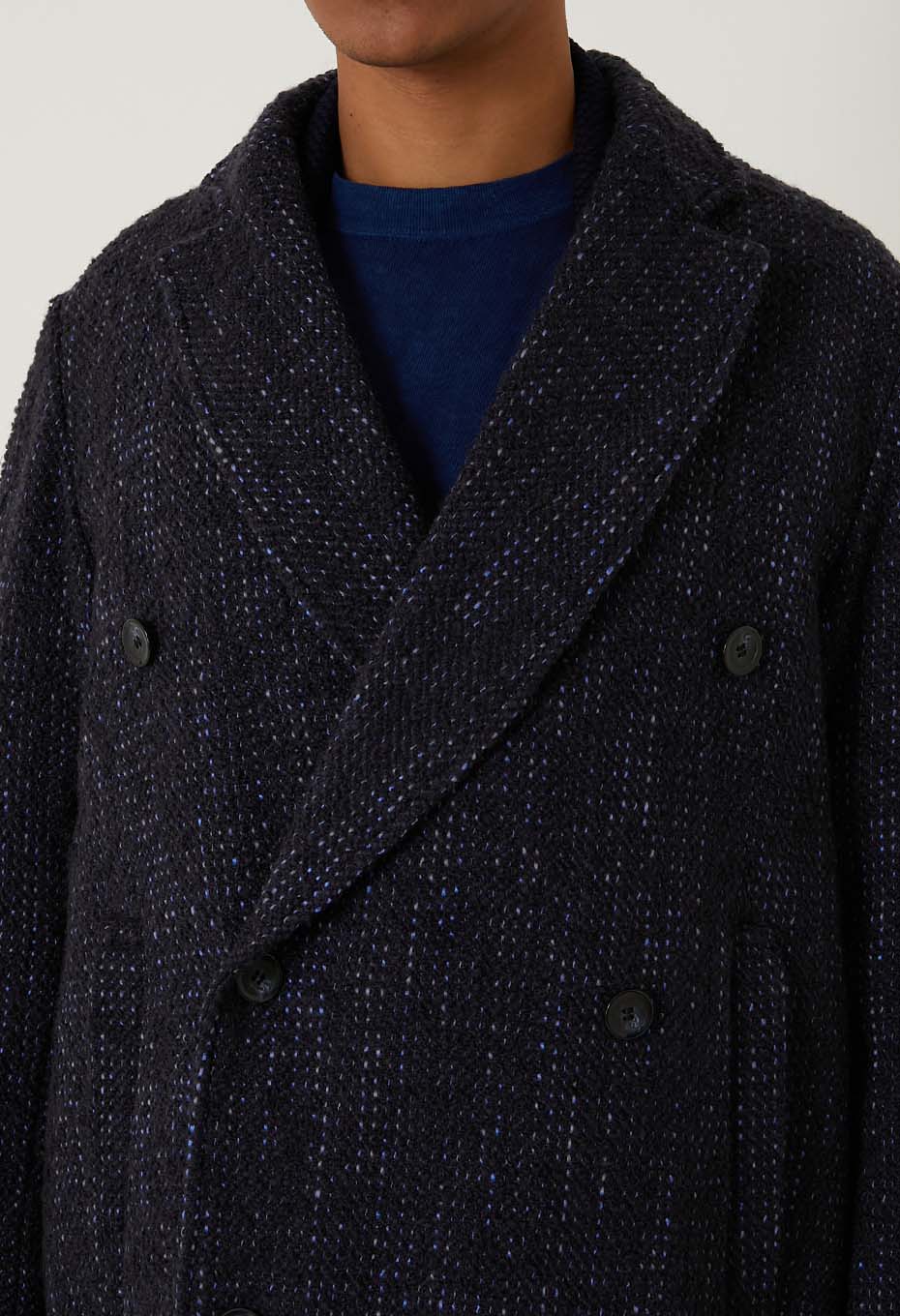 マチアカリ ロービングツイード ダブルコート ユニセックス - DARK NAVY