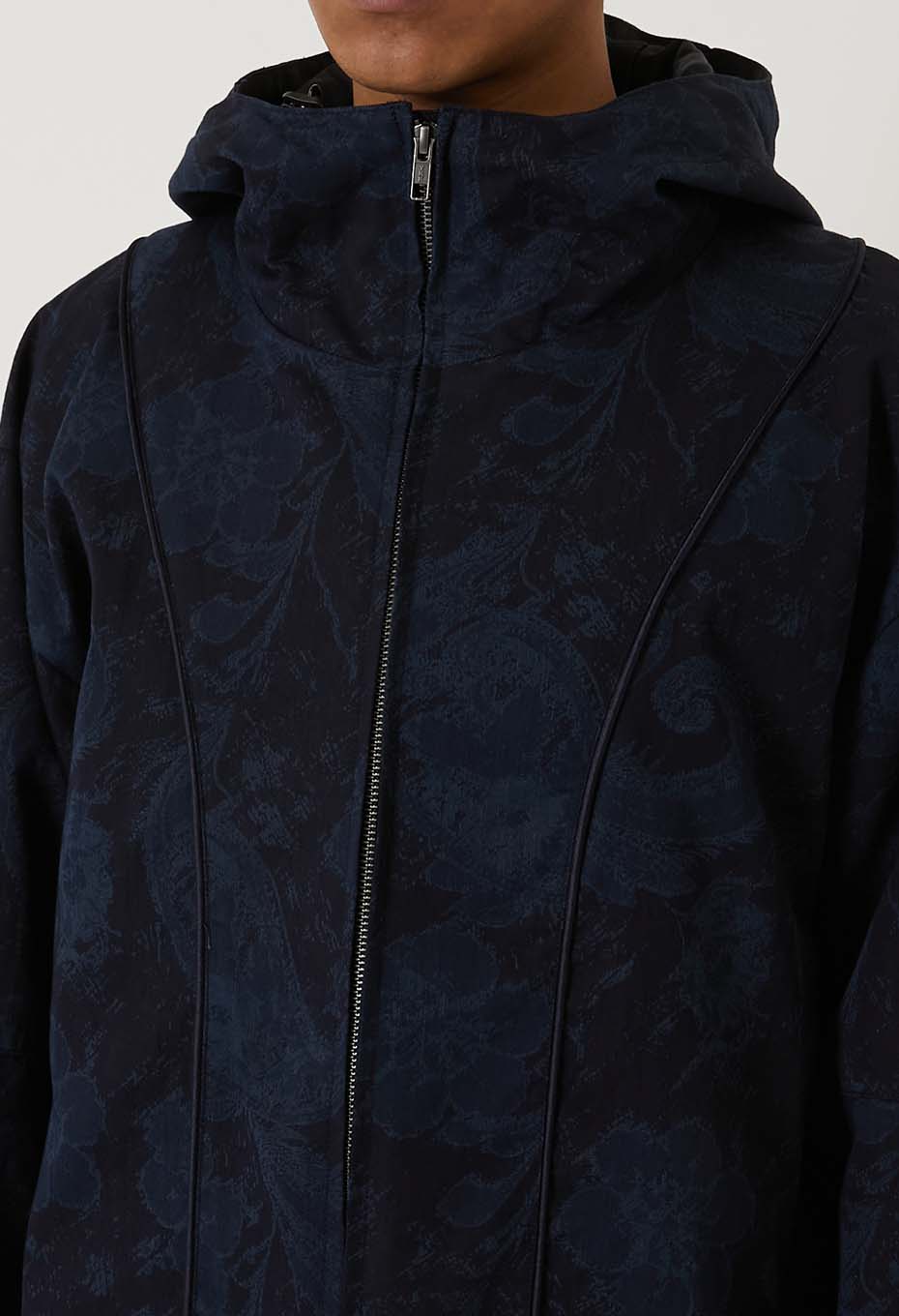 Indigo nylon satin field parka - INDIGO