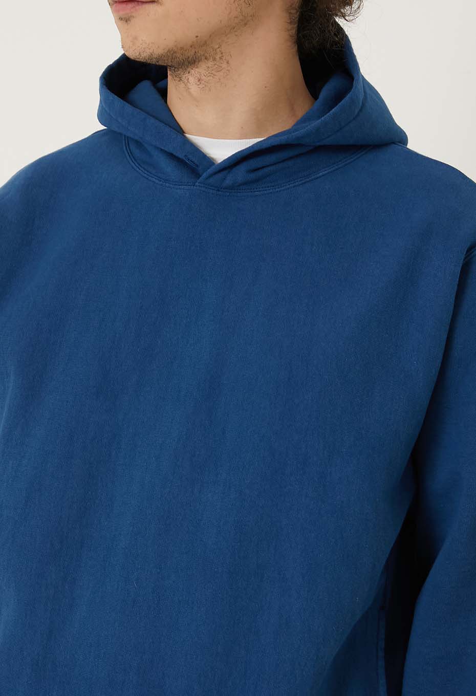 Organic Urake Tezome Sweat Pull Hoodie - BLUE