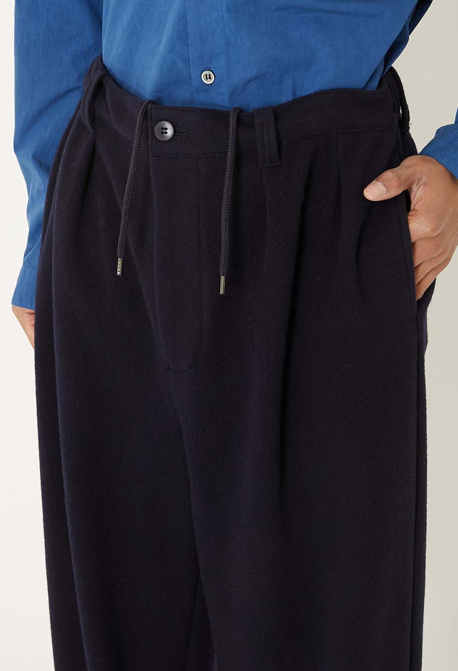 カシミアミックスフリース ドローパンツ - DARK NAVY