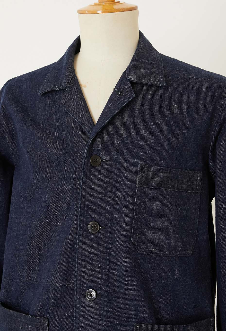 JAPAN DORAKU Natural Woven Pure Indigo  Selvedge denim work jacket - INDIGO