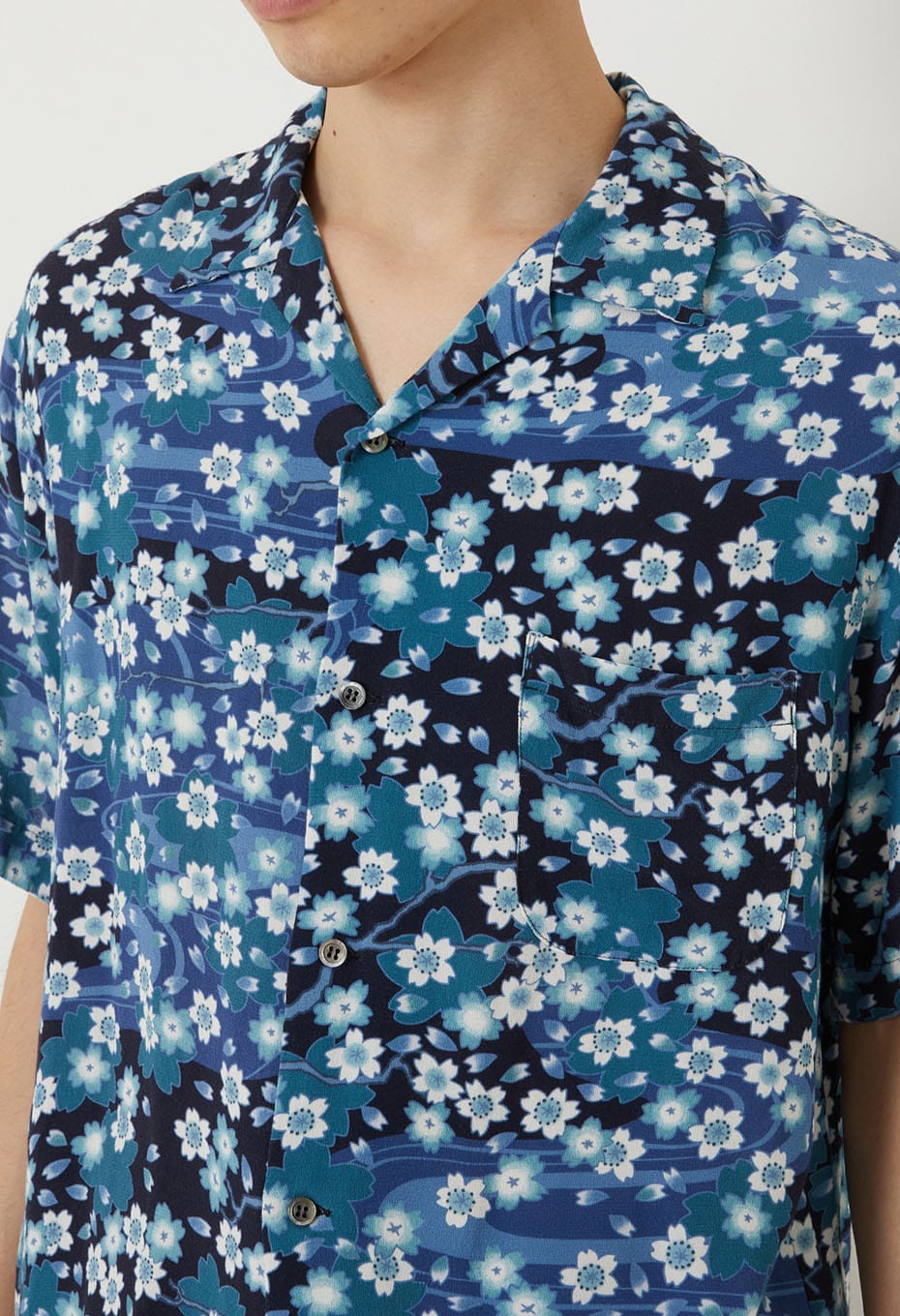 Sakura Nagare short sleeve shirt - DARK NAVY