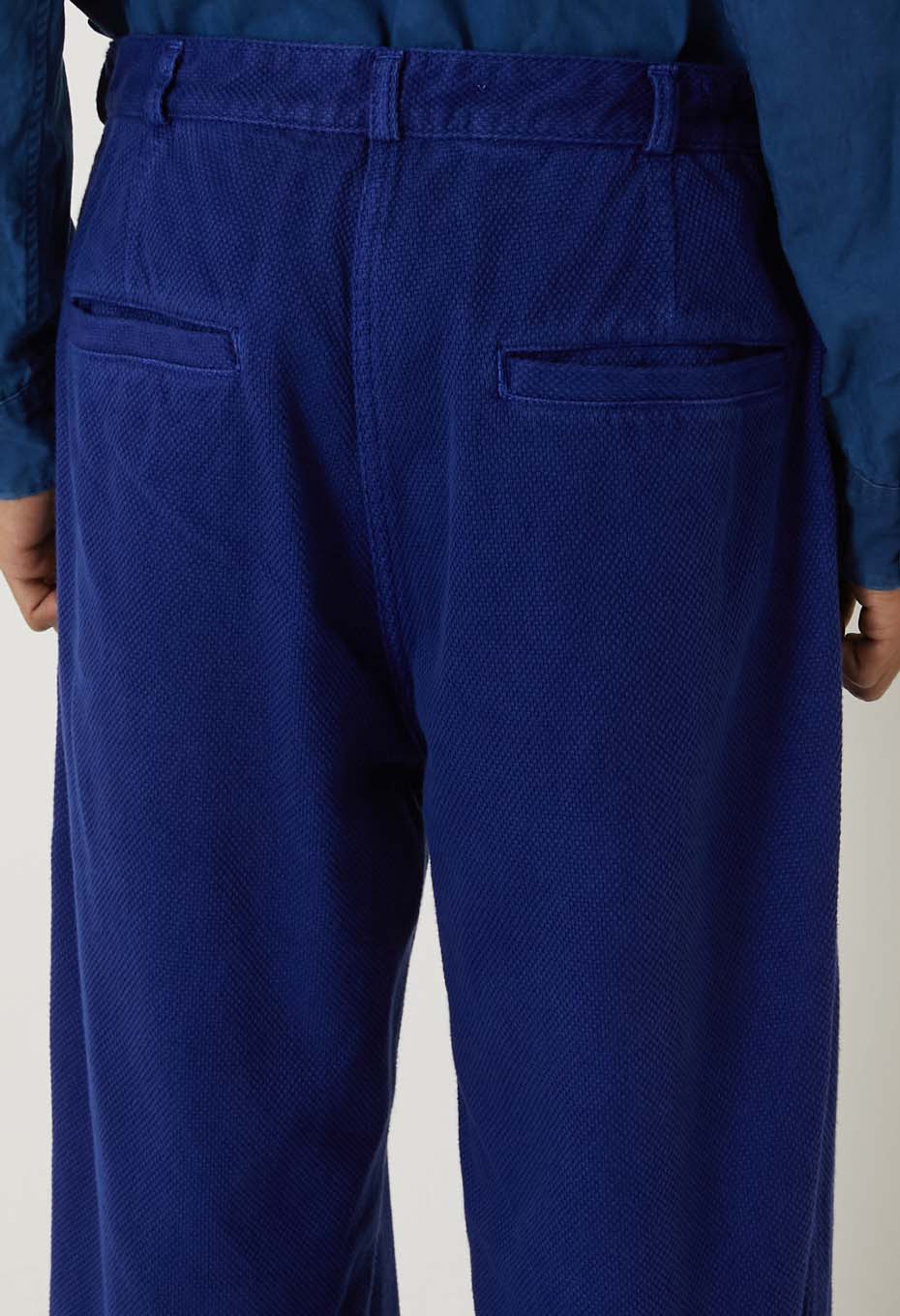 Blue Indigo Sashiko Tezome Baker's Pants - INDIGO