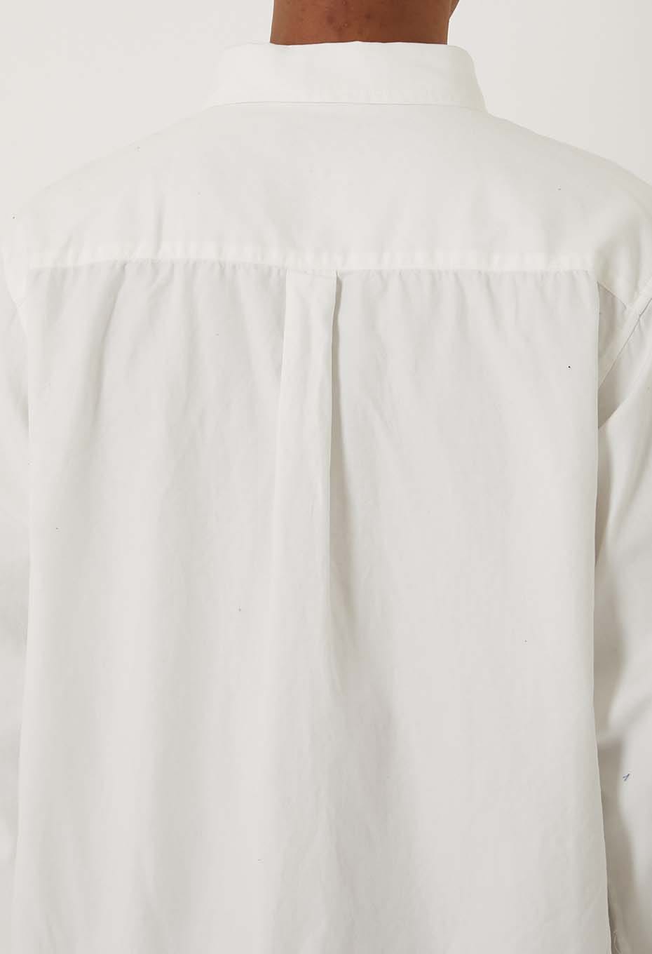 Fine Ox Button Down Long Sleeve Shirt - WHITE