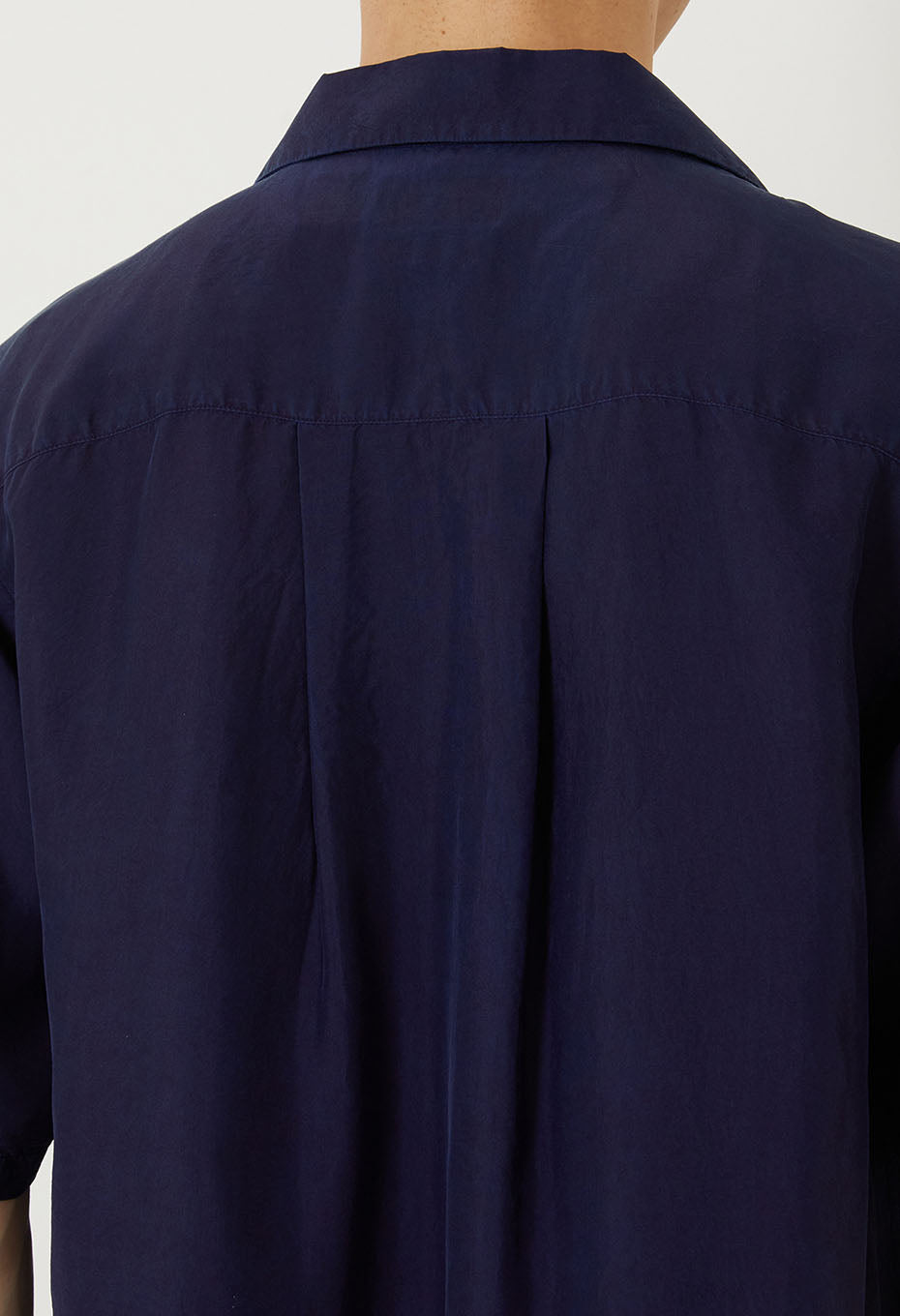 silk habatae Woven Pure Indigo Short sleeve shirt - A