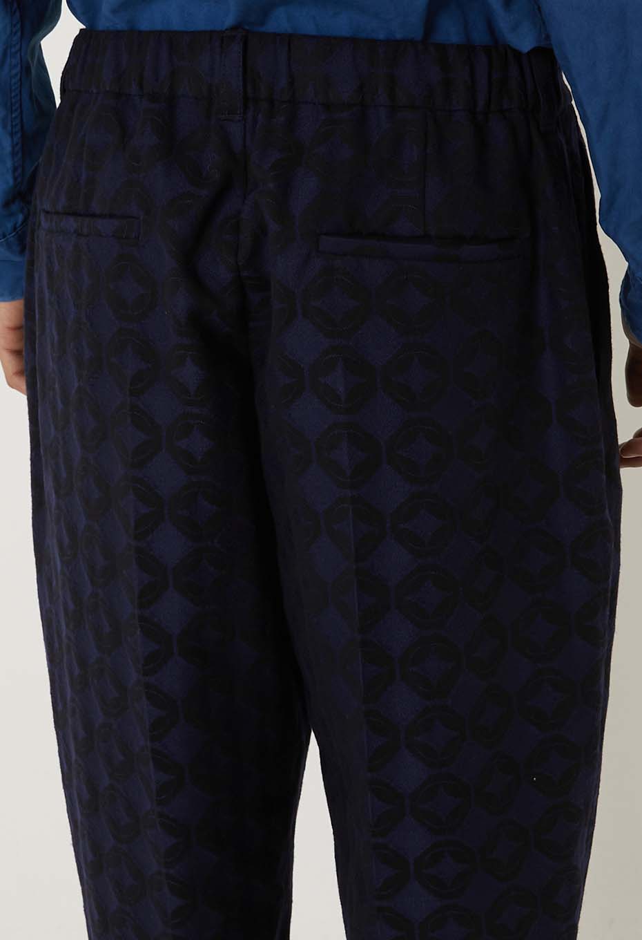 シッポウジャカード タックドローストレートパンツ - DARK NAVY