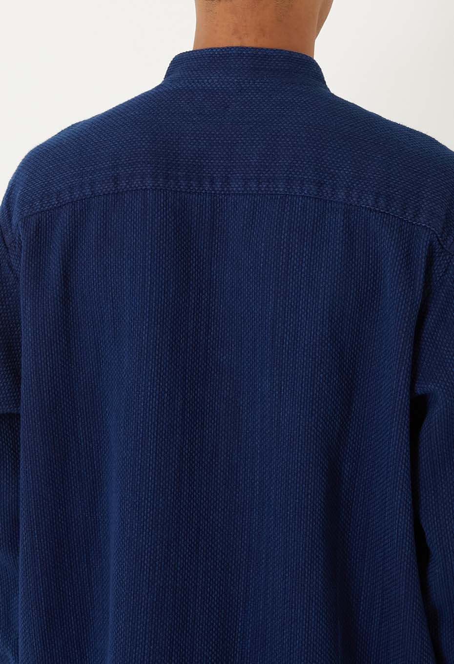 カセゾメサシコ バンドカラー ロングスリーブシャツ - INDIGO
