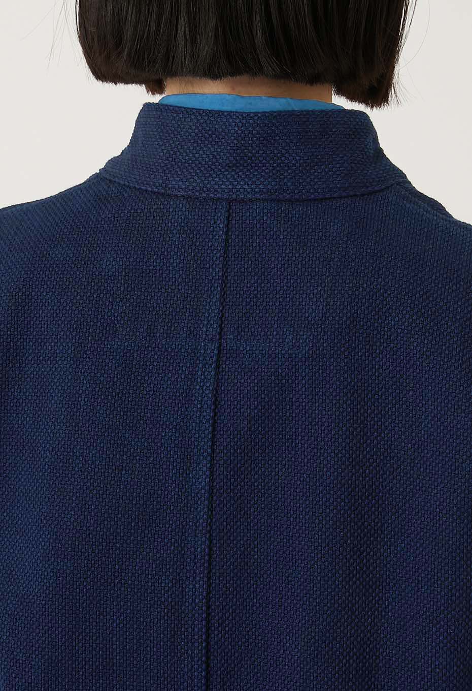 Woven Pure Indigo Nijuorisashiko Haori Jacket Women's - INDIGO