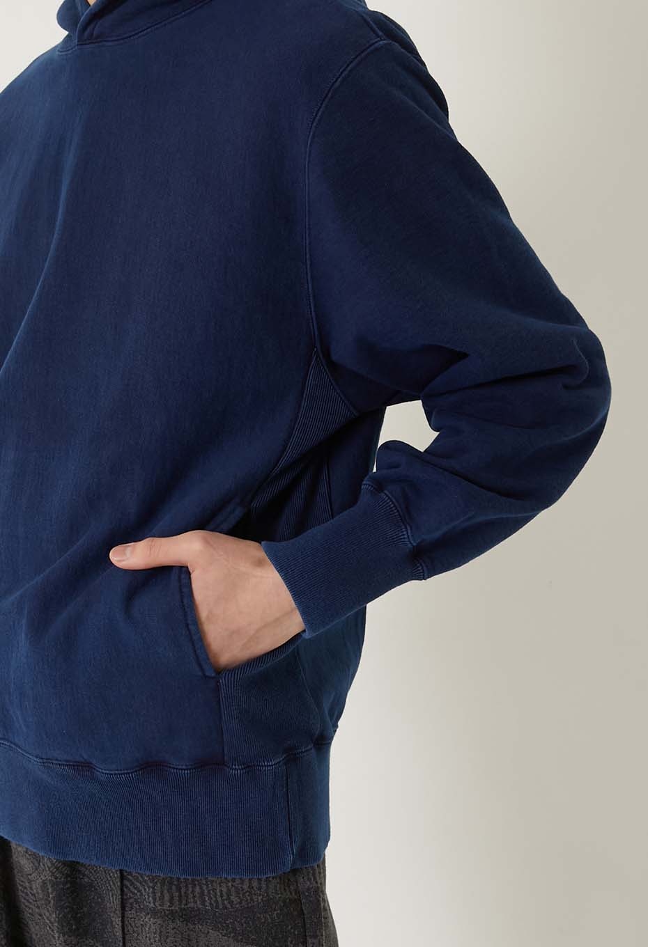 Organic Urake Tezome Sweat Pull Hoodie - INDIGO