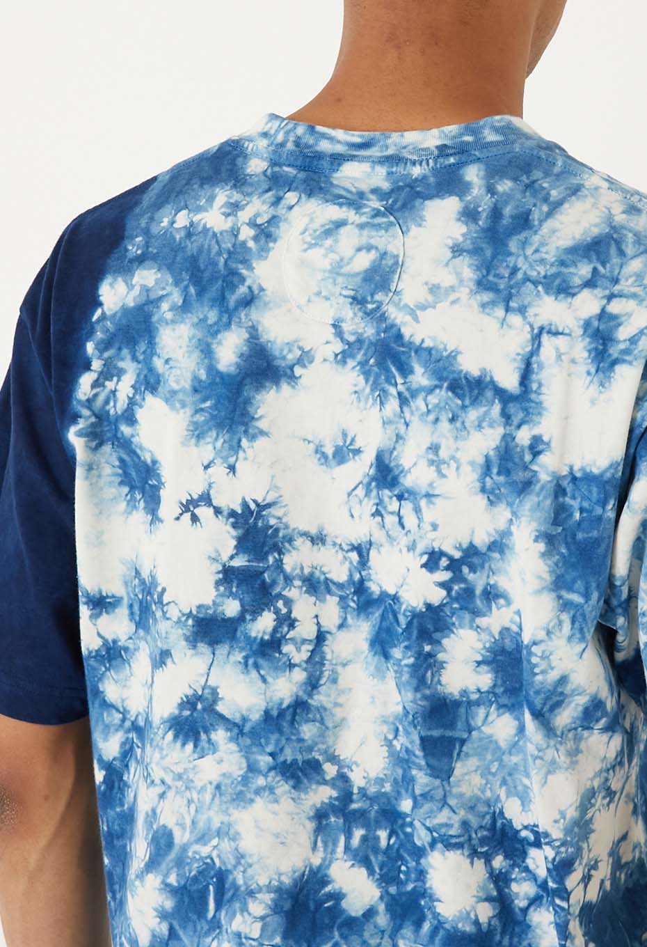 Woven Pure Indigo  Muraku Moshibori short sleeve T-shirt - INDIGO