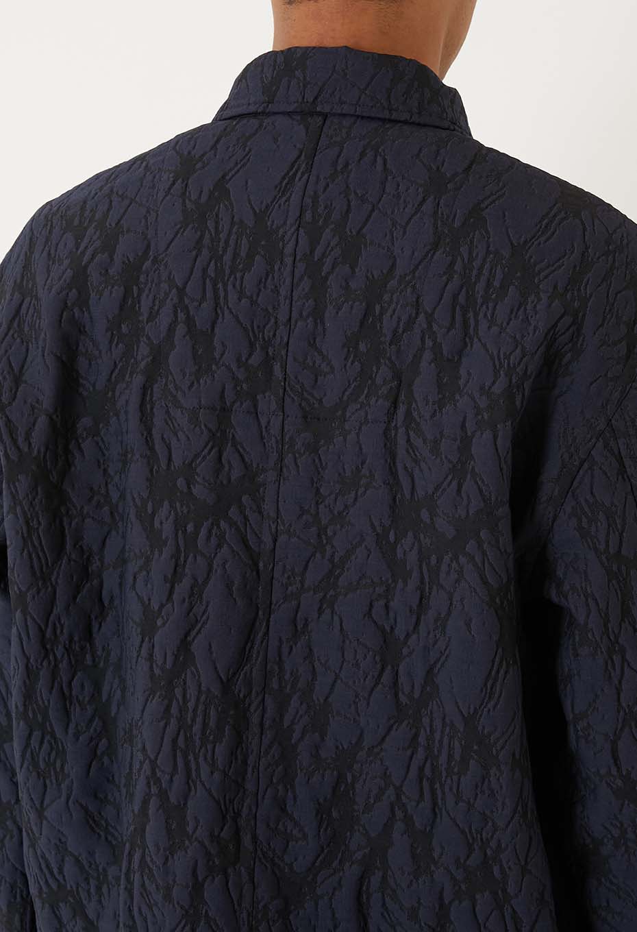 ガラスジャカード ジップアップジャケット - DARK NAVY