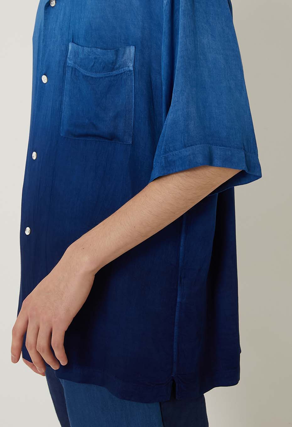Woven Pure Indigo Tezome gradation aloha - INDIGO
