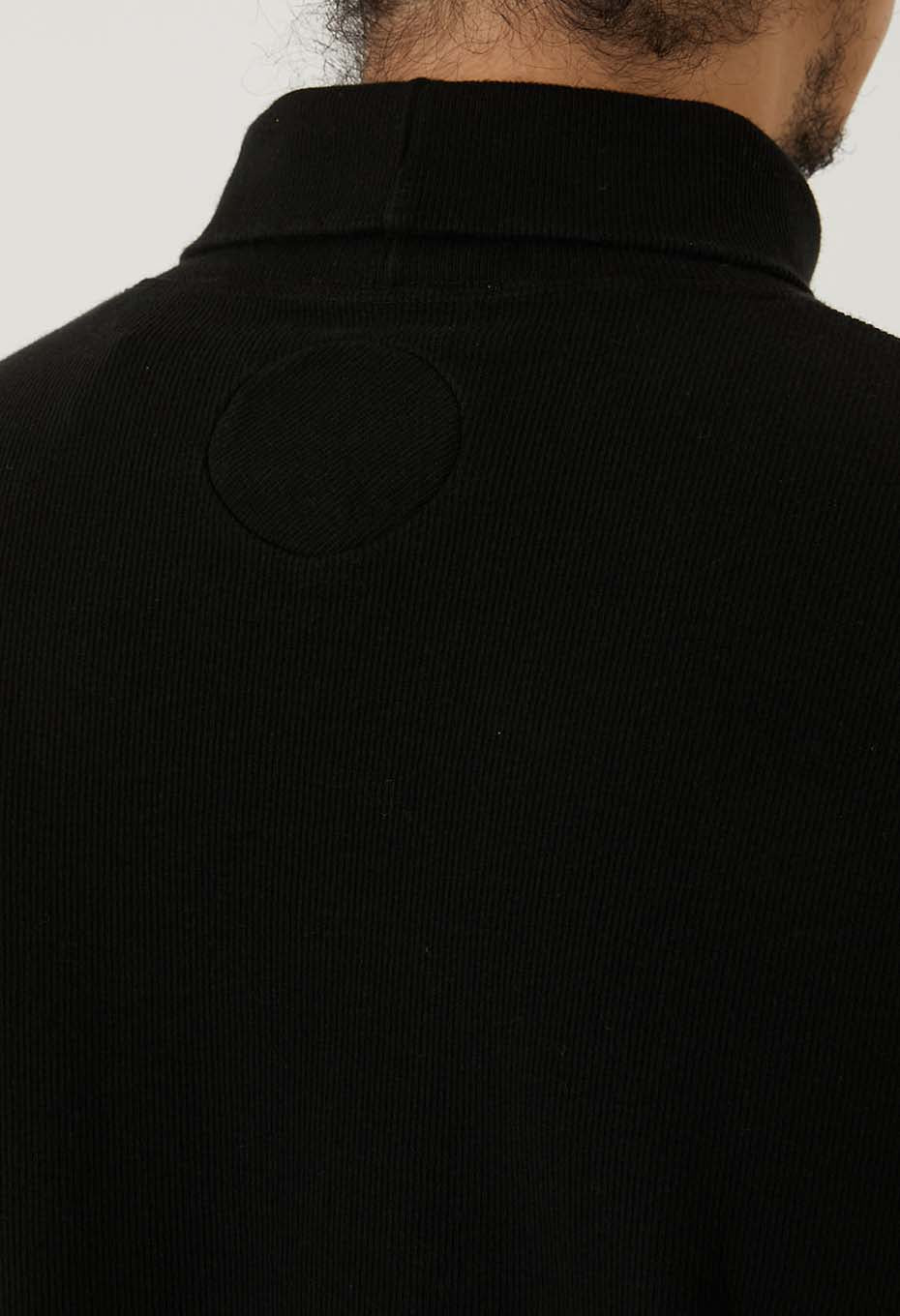 Mullite Teleco Needle Stitch Turtleneck T-shirt Unisex - BLACK