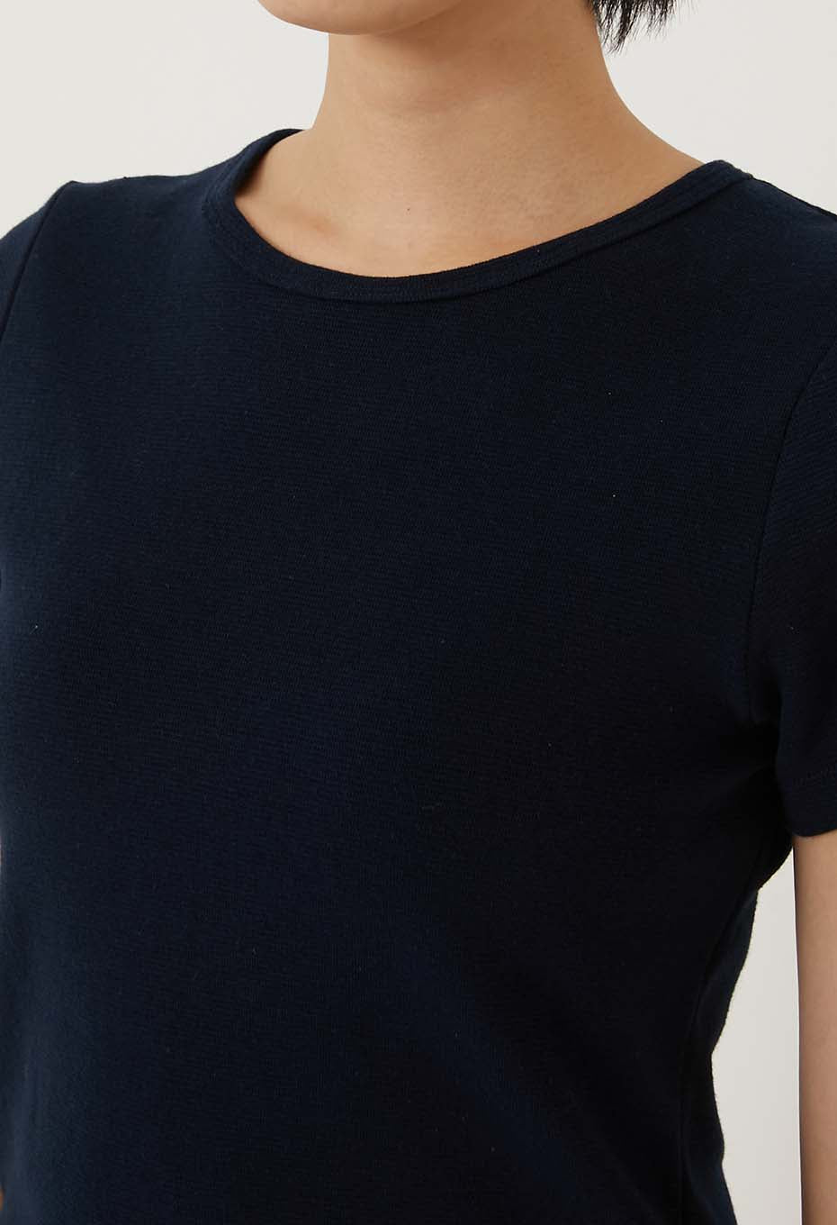 ストレッチフライス クロップド ショートスリーブ  Tシャツ ウィメンズ - DARK NAVY