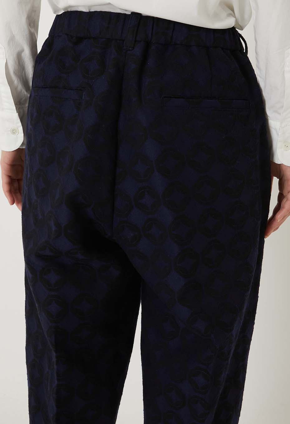 Shippout Jacquard Tuck Pants Women - DARK NAVY