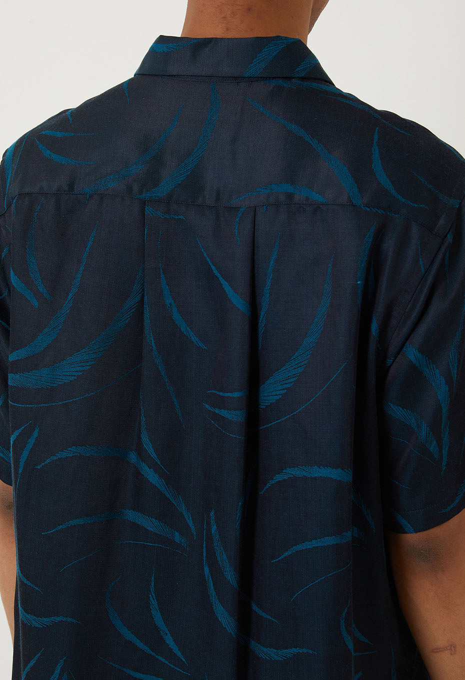 メブキサテン ショートスリーブ オープンカラーシャツ - DARK NAVY