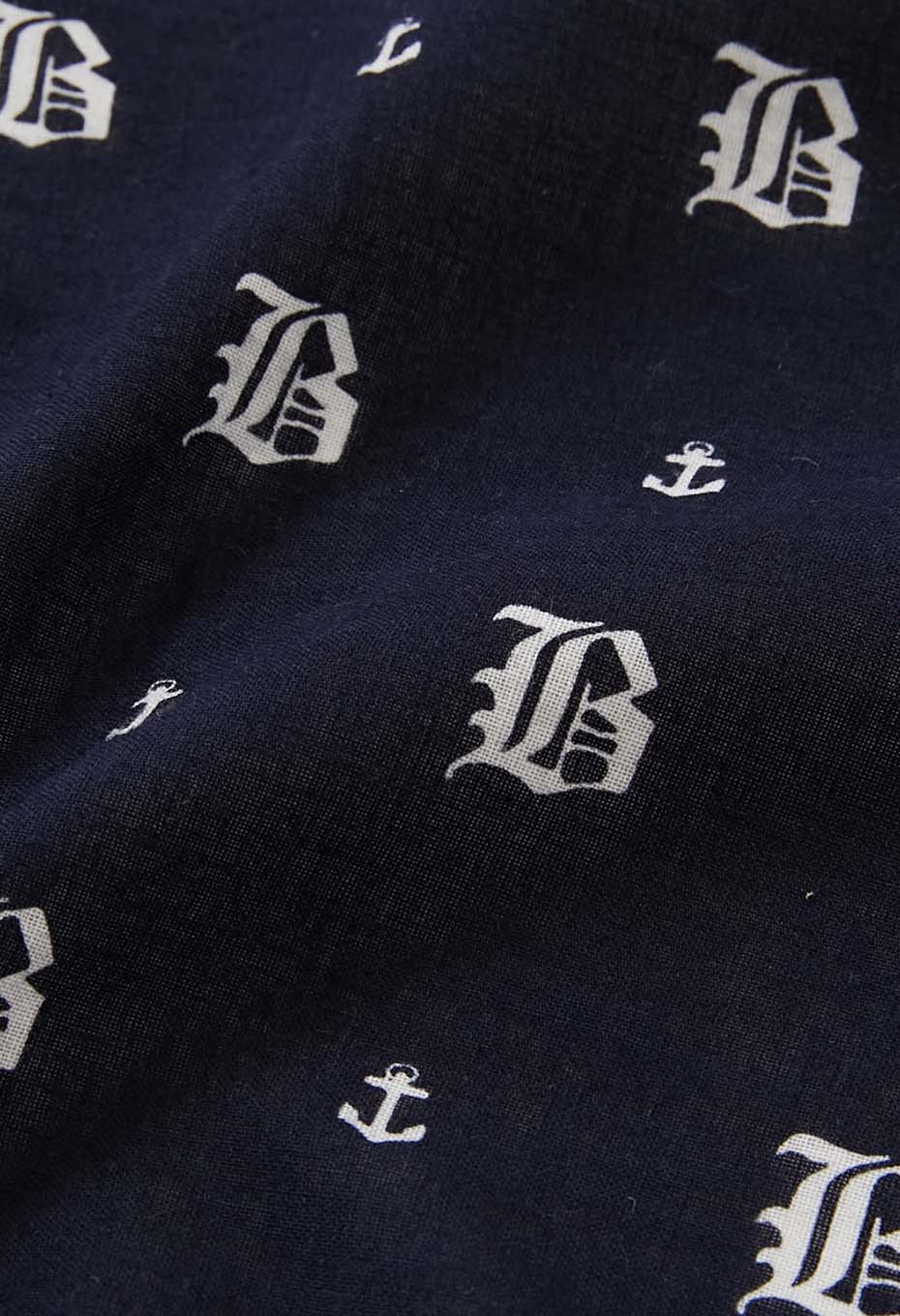 OLD ENGLISH B & ANCHOR MONOGRAM BANDANA - DARK NAVY