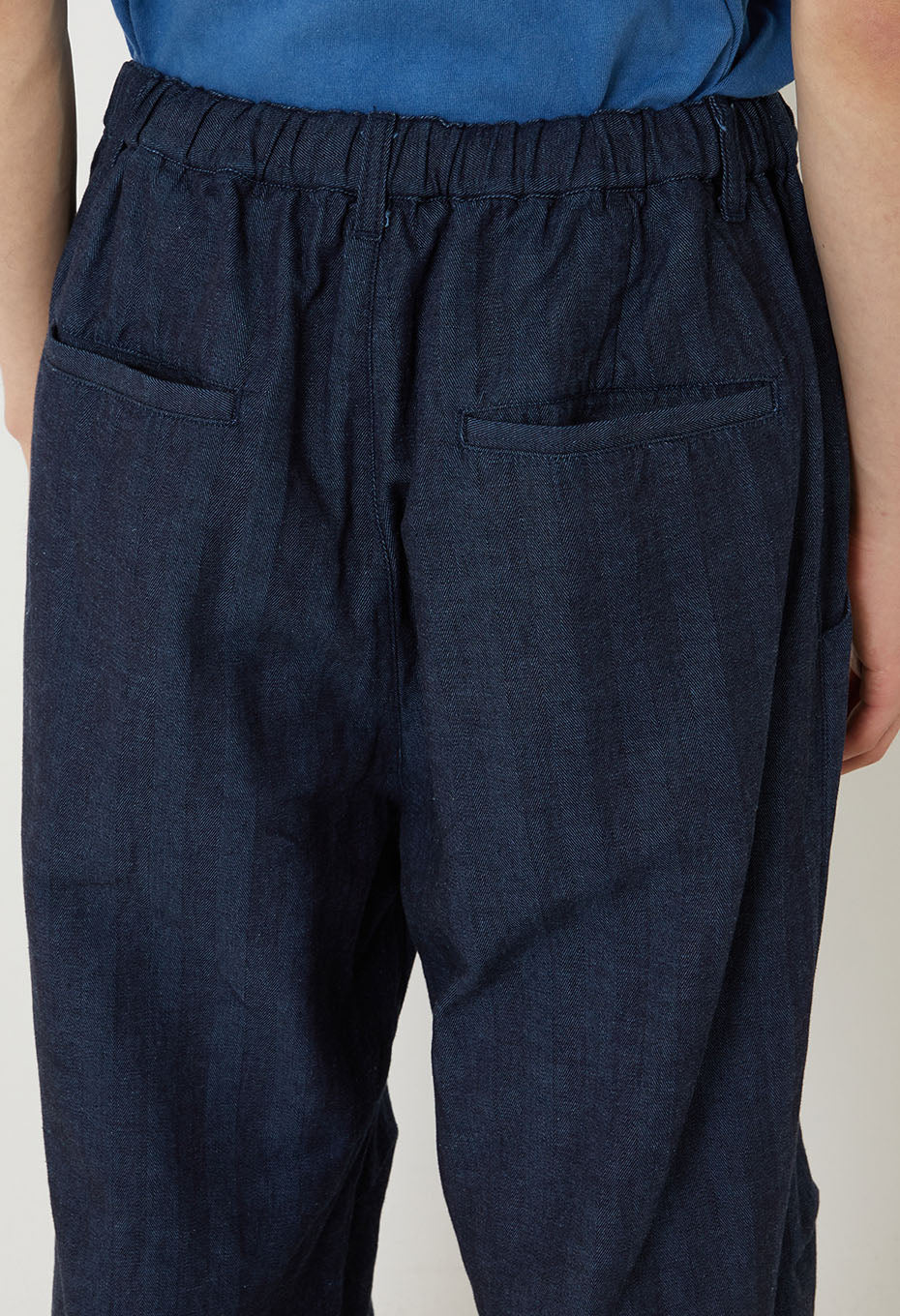 インディゴミックスヘリンボーン ニータックパンツ - INDIGO