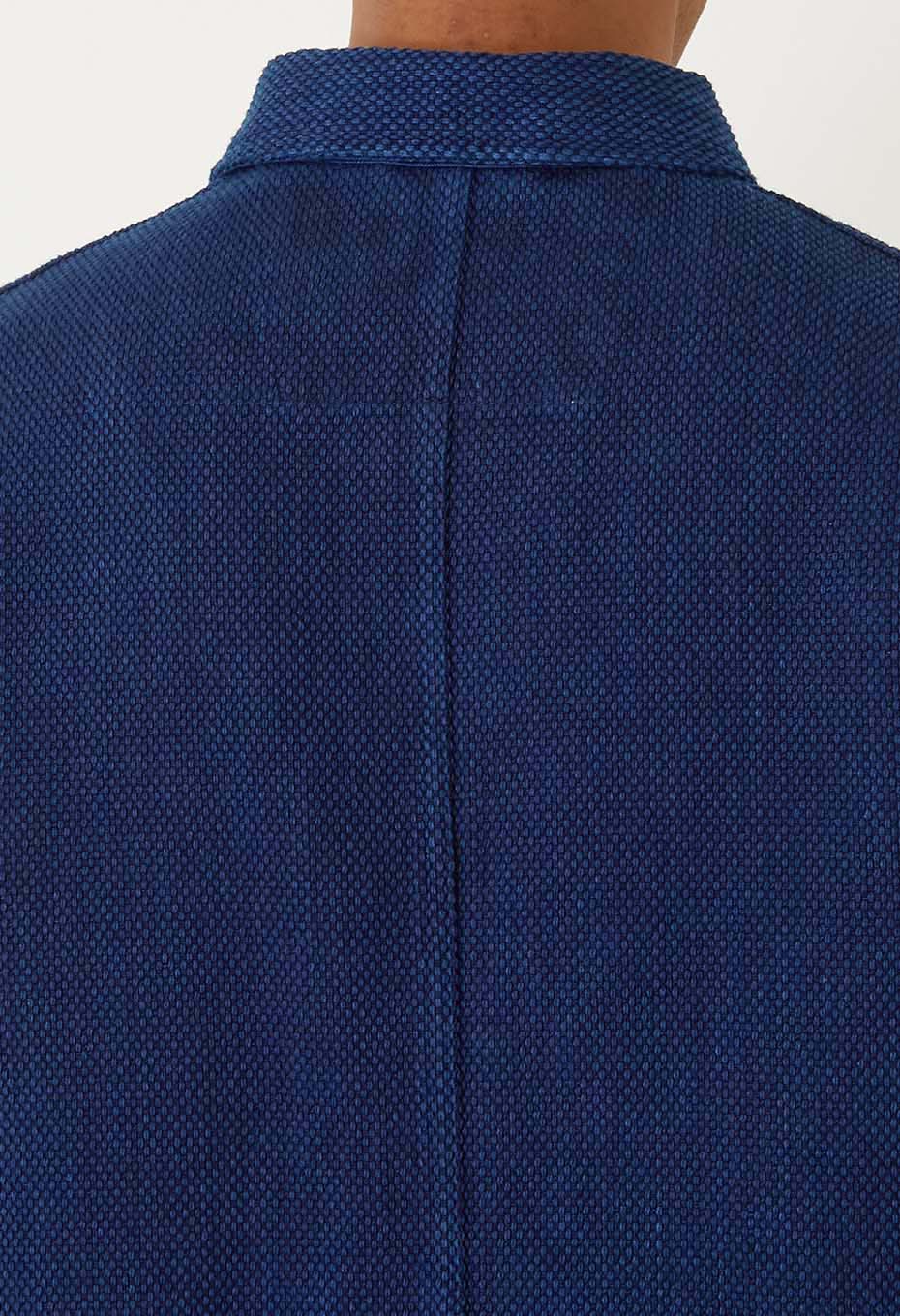 Woven Pure Indigo Light Sashiko Coverall - INDIGO