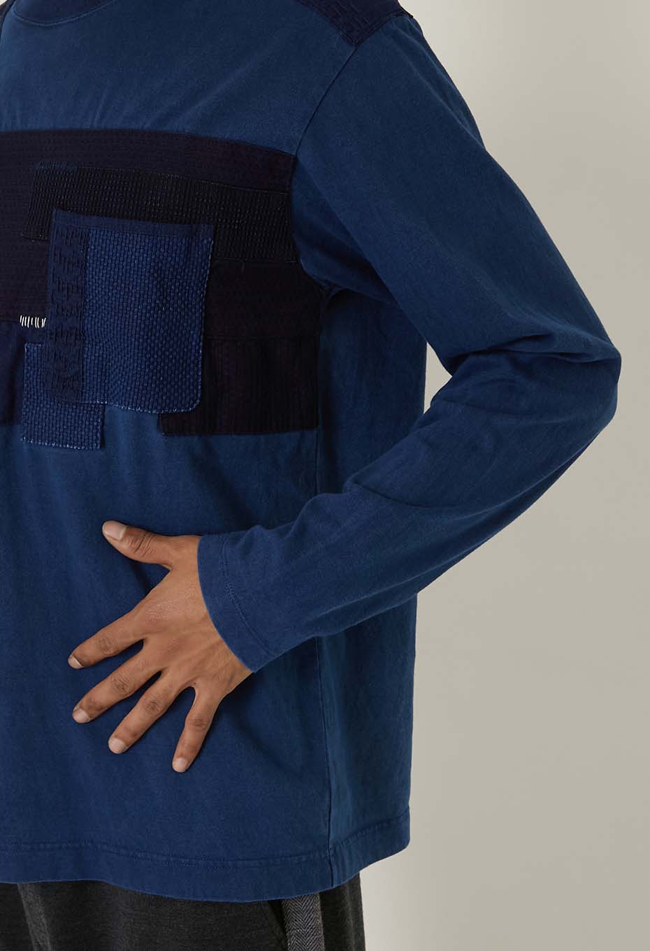 Indigo Tezome Nenrin Long Sleeve T-shirt - INDIGO