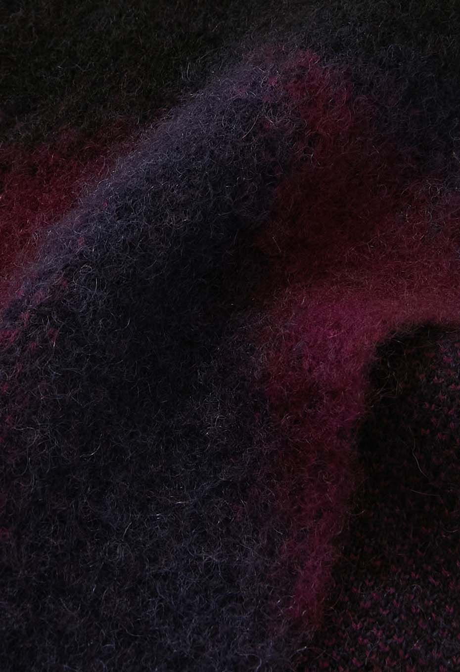 シャギーグラデーション ニットマフラー - DARK NAVY