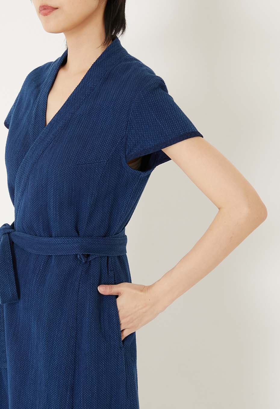 Kasezome Sashiko Wrap dress – INDIGO