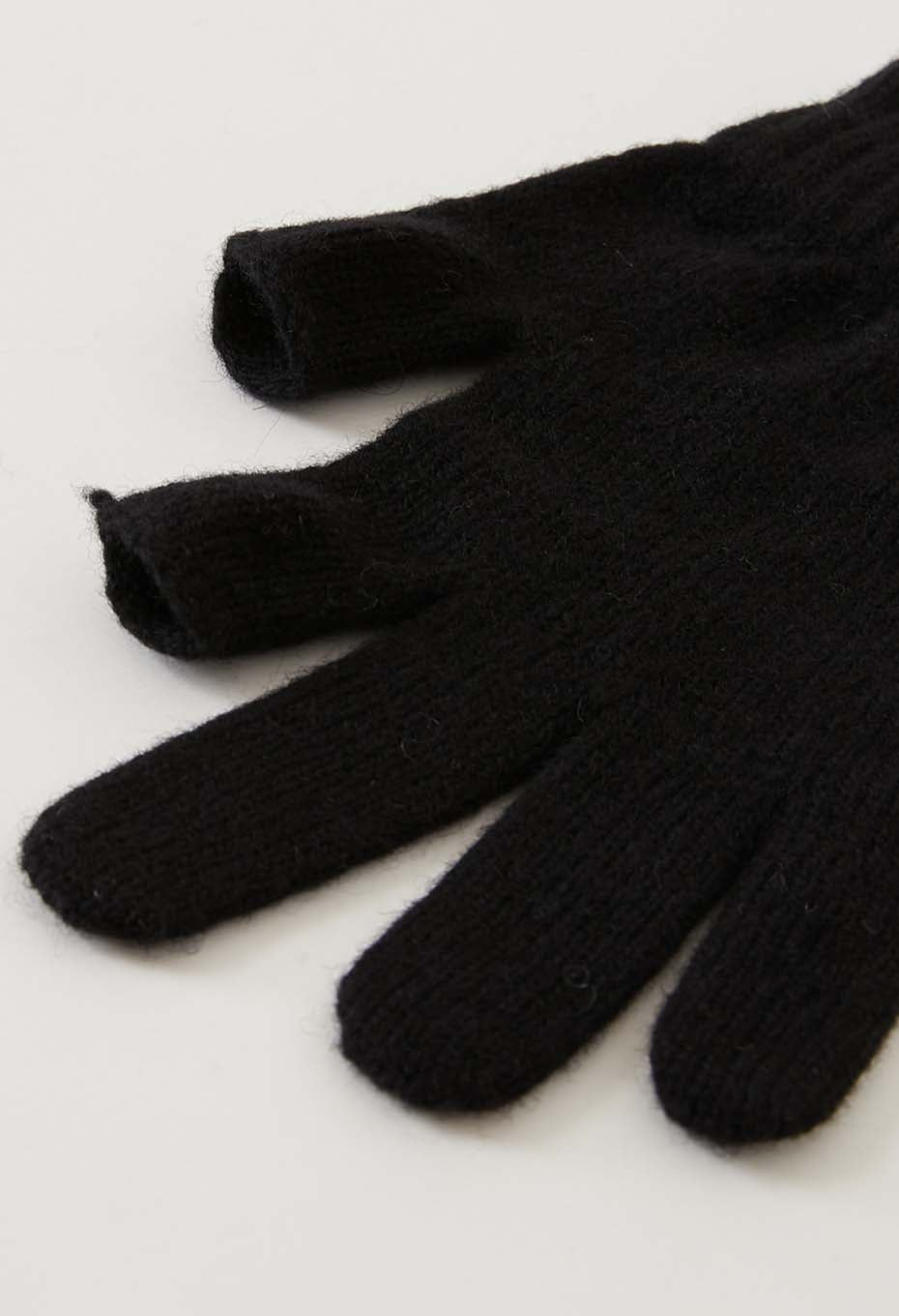 リサイクルカシミア ユビヌキグローブ - BLACK