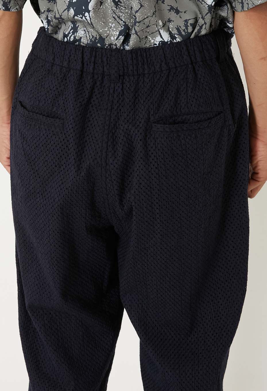 Meyer lace tuck straight pants - DARK NAVY
