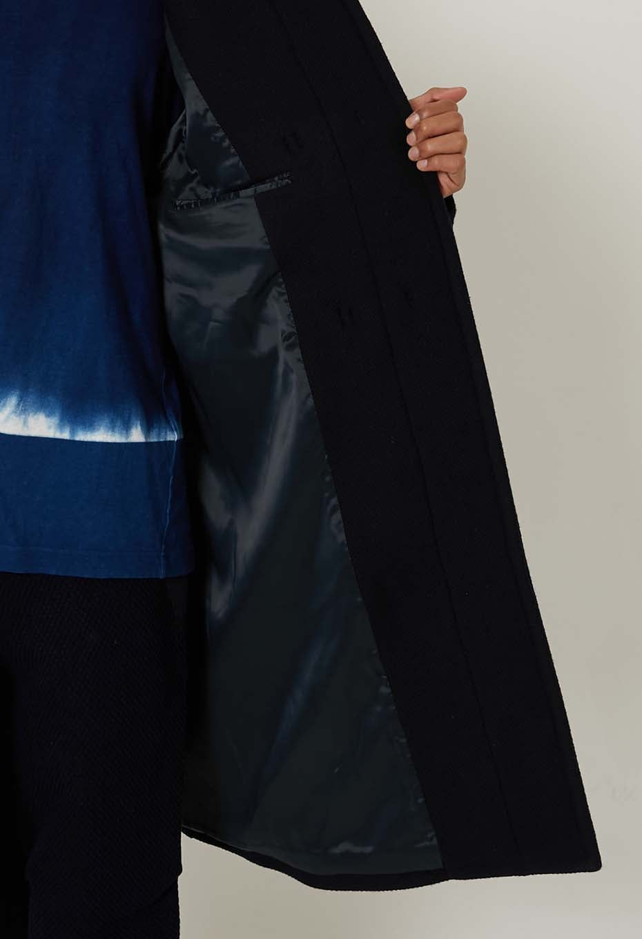 Dobby Melton Duffle Coat Unisex - DARK NAVY