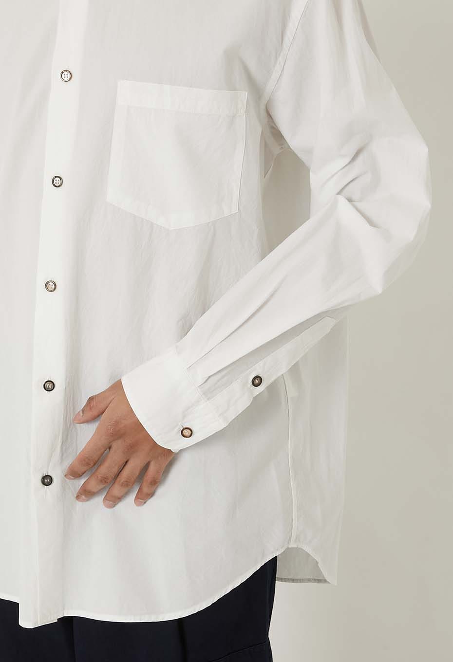 Organic cotton regular collar shirt - WHITE