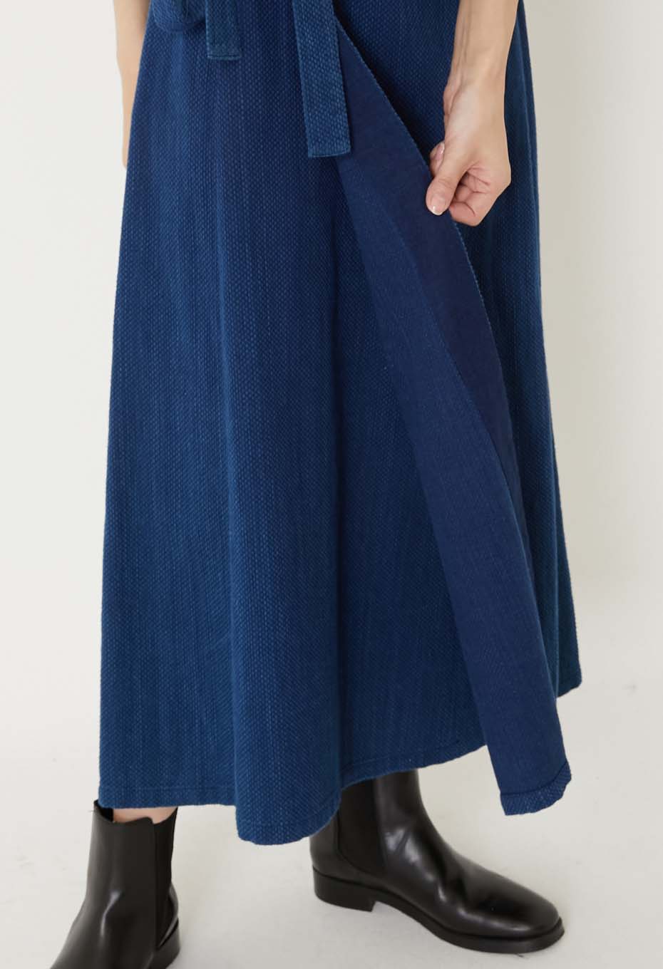 Kasezome Sashiko Wrap dress – INDIGO