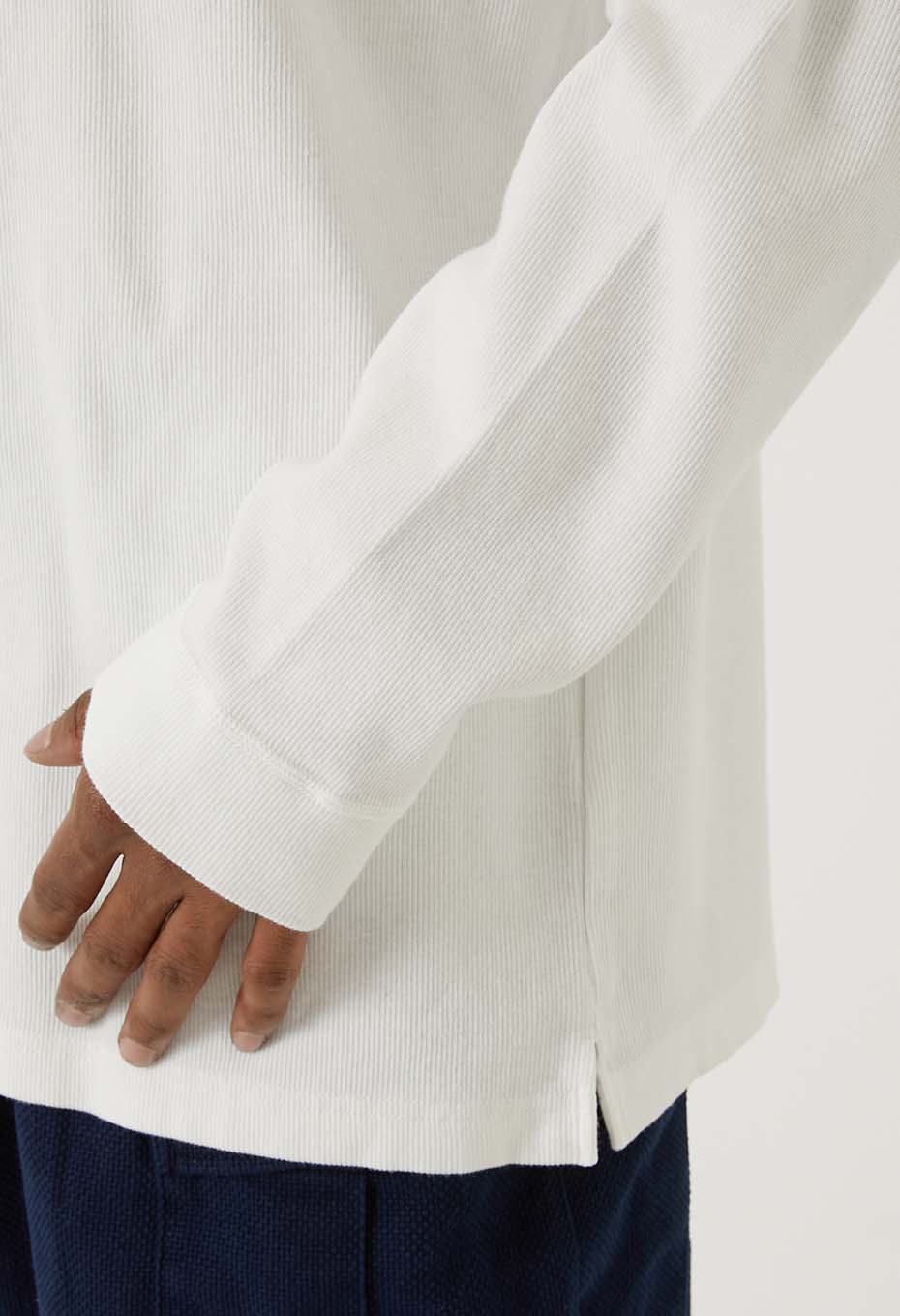 ムライトテレコ ニードルステッチ ロングスリーブＴシャツ ユニセックス - NATURAL