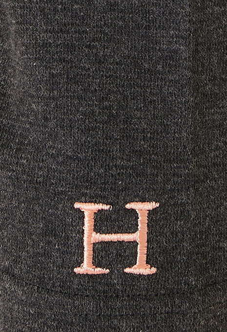 ストレッチフライス Vネックロングスリーブ Tシャツ - DARK GREY