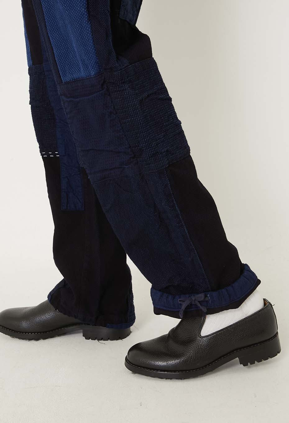 Woven Pure Indigo Sashiko Nenrin Easy Pants - INDIGO