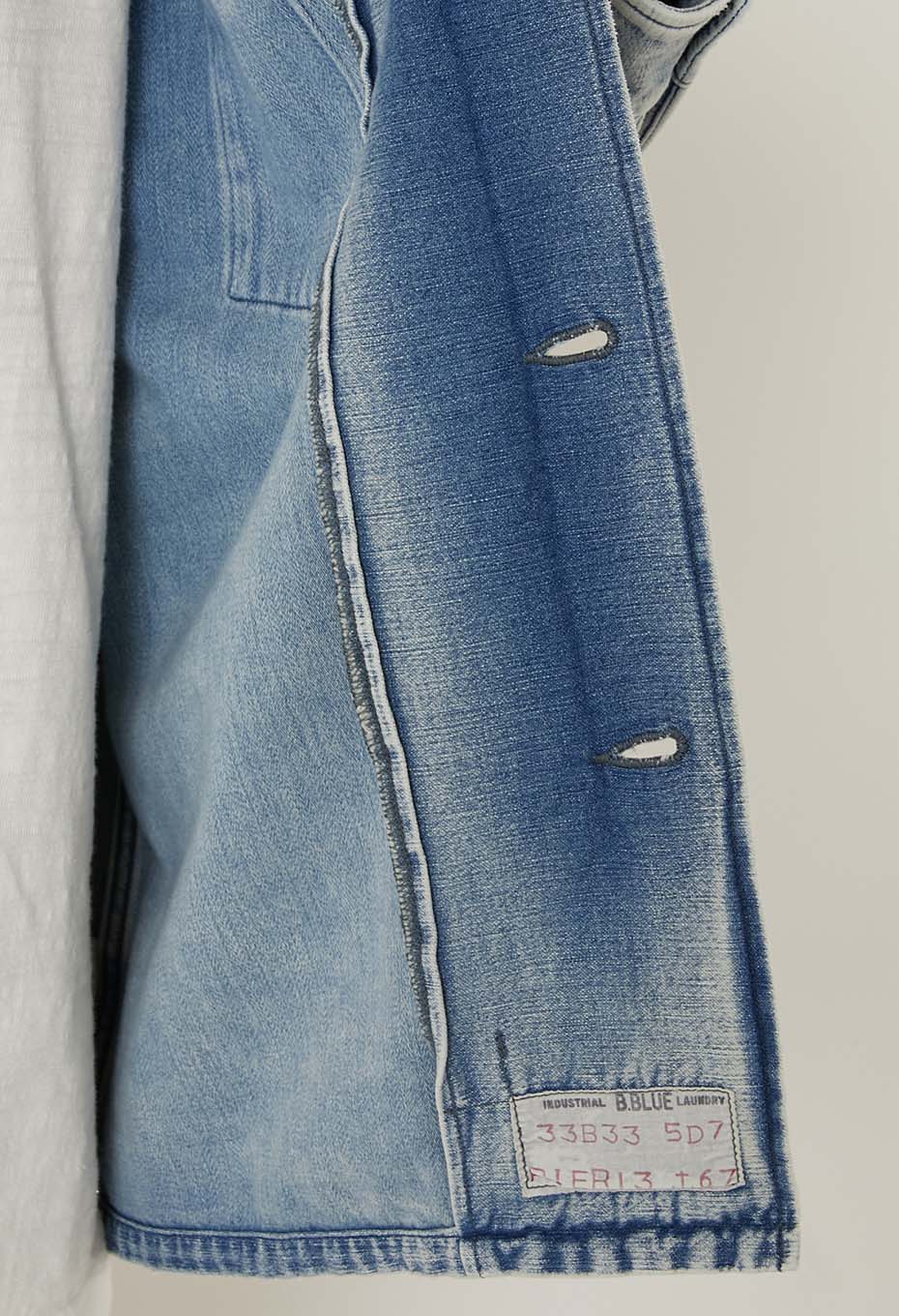 Indigo Back Satin Hard Workers Army Shirt - FADE