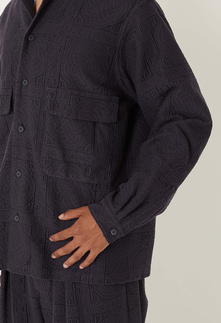 ミズヒキレース ロングスリーブシャツ - DARK NAVY