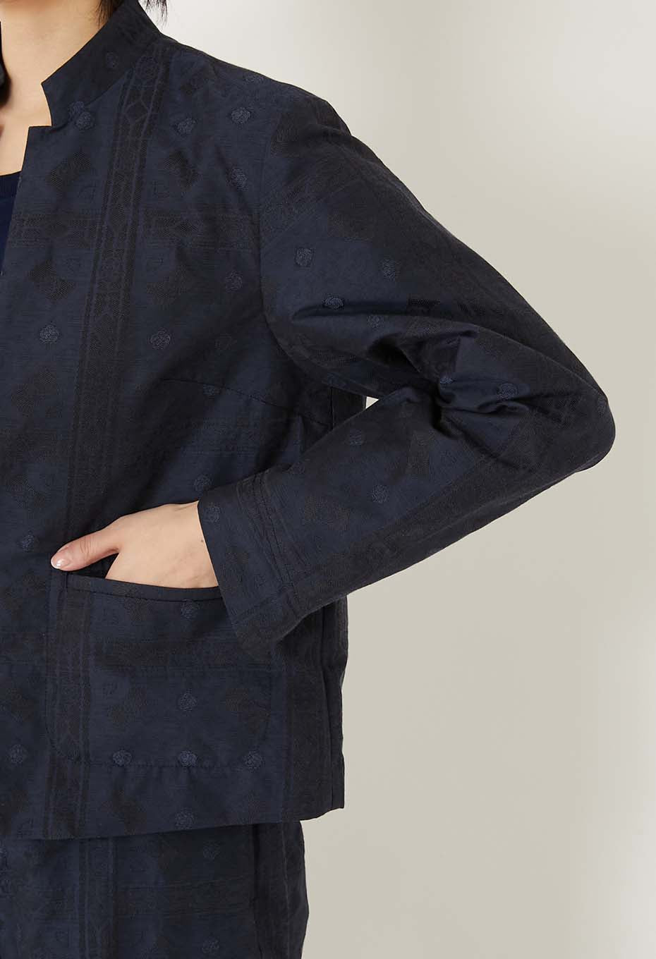 Mizuhiki Jacquard 1B Jacket Women's - DARK NAVY