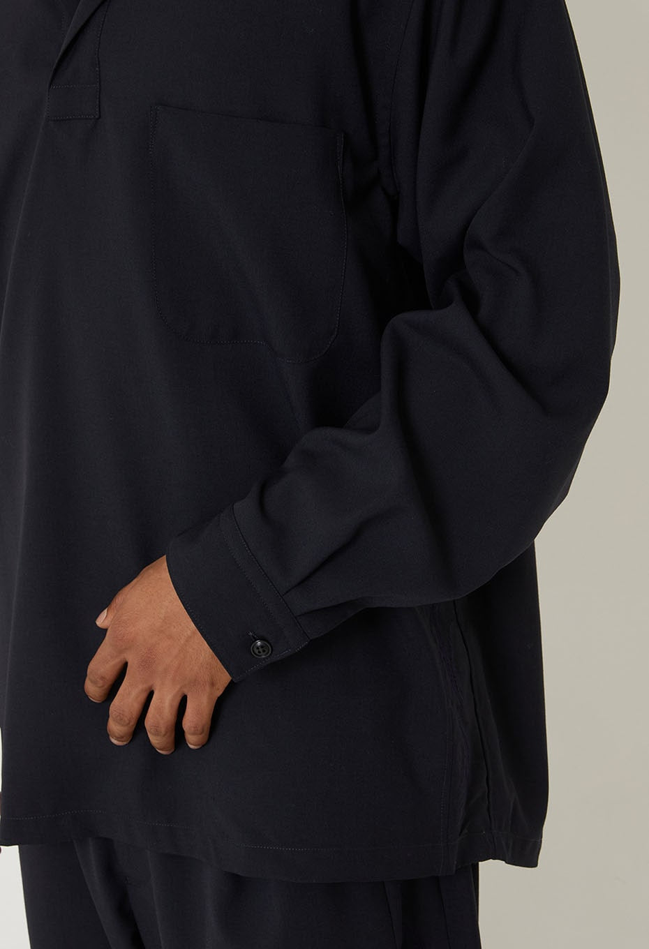 ドライポプリンメブキシシュウ プルオーバーシャツ - DARK NAVY