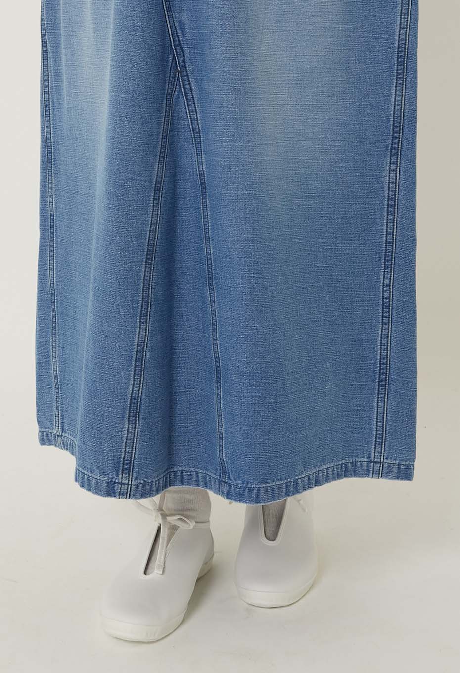 インディゴバックサテン ベイカースカート - BLUE