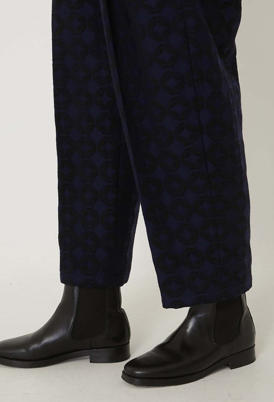 Shippout Jacquard Tuck Pants Women - DARK NAVY