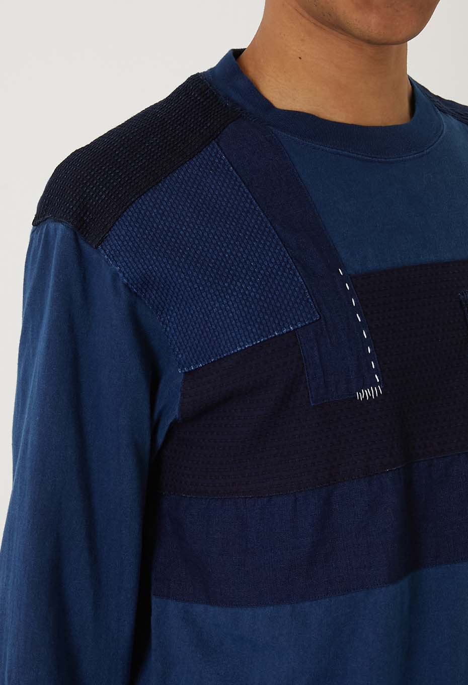Indigo Tezome Nenrin Long Sleeve T-shirt - INDIGO