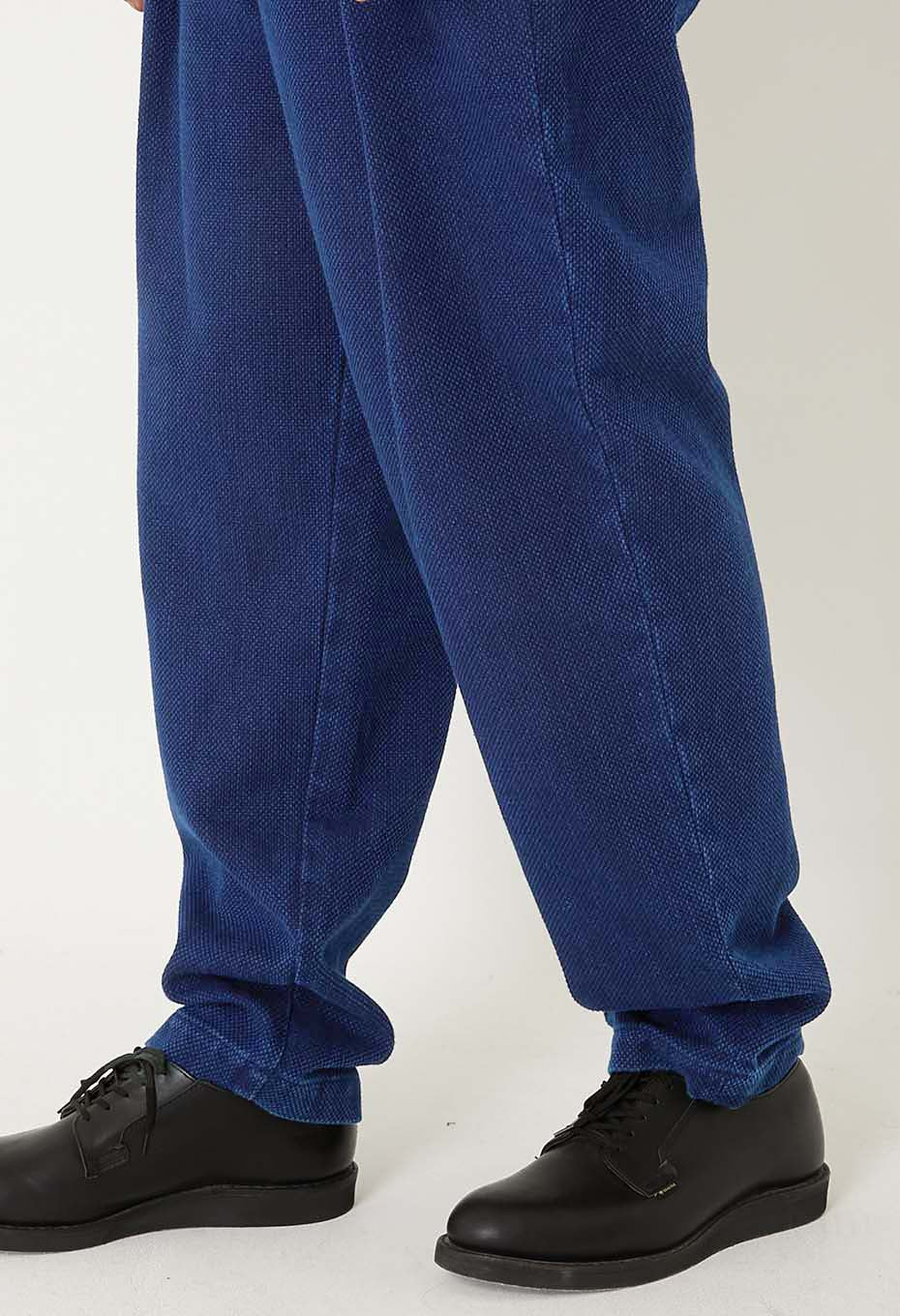 Woven Pure Indigo Light Sashiko Trousers - INDIGO
