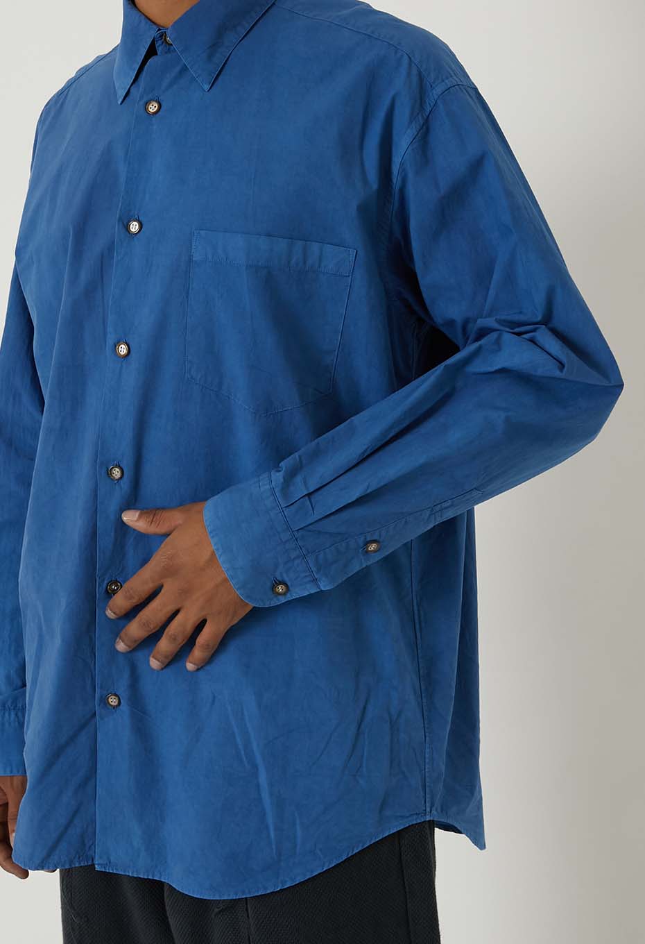 organic cotton Woven Pure Indigo  Regular collar shirt - INDIGO